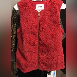Cute Dylan red plush warm and stylish vest size S small